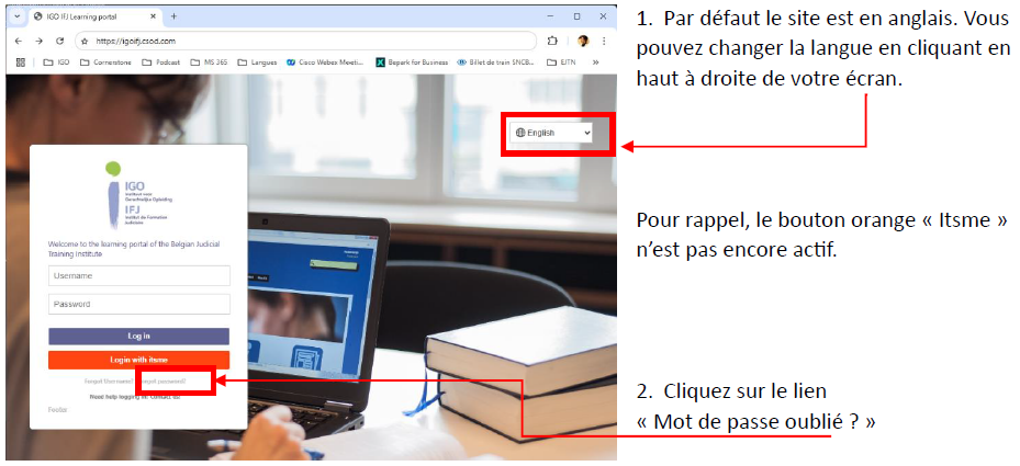 Première connexion à la plateforme