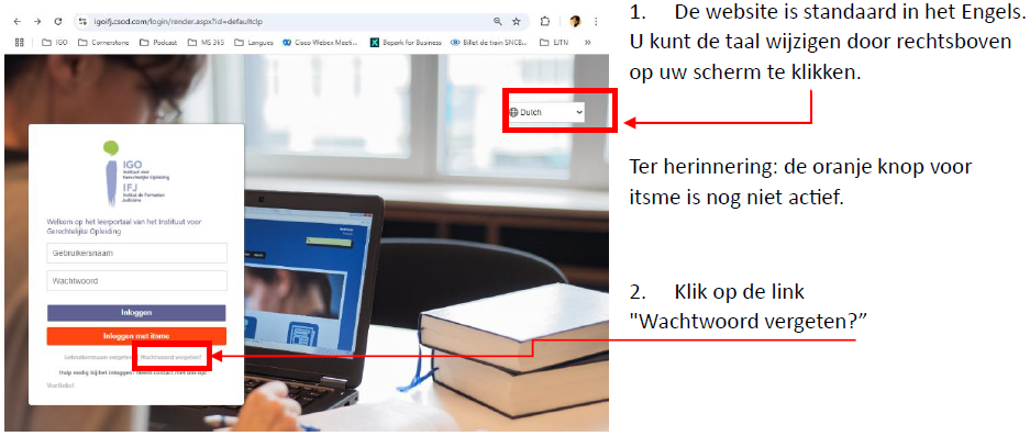 Eerste verbinding met het platform